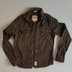 Abercrombie & Fitch Dark Olive Casual Button Down Shirt